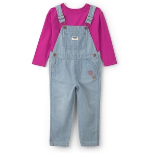 image:imageOSHKOSH BGOSH Baby Girls 2piece Overall SetsPink Blue Embroidered Flowers