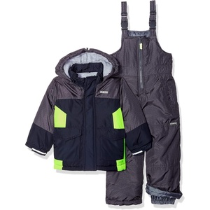 image:imageOshKosh BGosh Boys Ski Jacket and Snowbib Snowsuit SetHeatherNavyGalactive Green