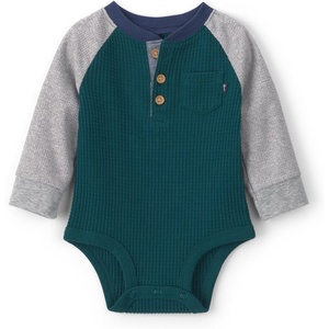 image:imageOSHKOSH BGOSH Baby Boys Longsleeve BodysuitGray Green Henley