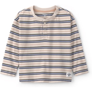 image:imageOshKosh BGosh Boys Long Sleeve HenleyCream Wheat Stripe
