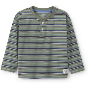 image:imageOshKosh BGosh Boys Long Sleeve HenleyGrey Blue Green Stripe