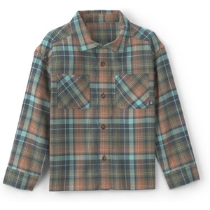 image:imageOshKosh BGosh Boys Long Sleeve Woven Buttonfront ShirtGreen Blue Brown Plaid