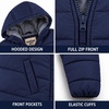 image:imageOshKosh Bgosh Boys Puffer Jacket Heavyweight Insulated Hooded Winter CoatNavy